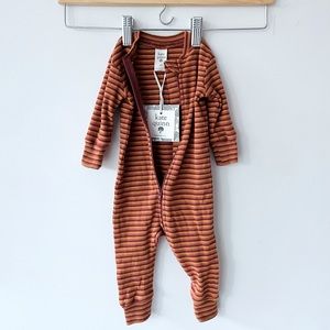 NWT Kate Quinn organic cotton zipper sleeper jumpsuit Chili stripe playsuit